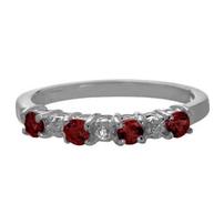 Garnet and Diamond Ring in Sterling Silver size 8 202//202